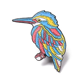 Honeyhandy Woodpecker Enamel Pin, Animal Alloy Badge for Backpack Clothes, Electrophoresis Black, Colorful, 34x28x1.5mm, Pin: 1.3mm