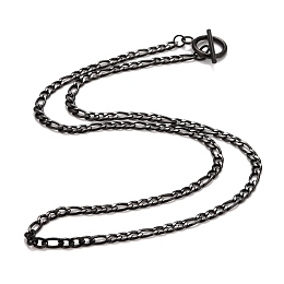 Honeyhandy Ion Plating(IP)  304 Stainless Steel Chain Necklaces, Electrophoresis Black, 19.64 inch(49.9cm)