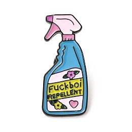 Honeyhandy Alloy Enamel Brooches, Enamel Pin, with Butterfly Clutches, Laundry Detergent with Word Fuckboi Repellent, Electrophoresis Black, Colorful, 38.5x16.5x10.5mm