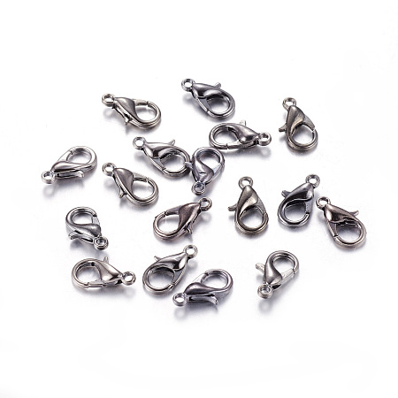 Honeyhandy Zinc Alloy Lobster Claw Clasps, Parrot Trigger Clasps, Cadmium Free & Nickel Free & Lead Free, Gunmetal, 12x6mm, Hole: 1.5mm