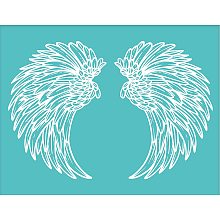 OLYCRAFT 2PCS Self-Adhesive Silk Wings Screen Printing Stencil Reusable Double Wings Stencils for Painting on Wood Fabric T-Shirt Bags Wall and Home Decorations - 11x8 Inch