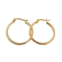 ARRICRAFT 6 Pairs 304 Stainless Steel Rounded Small Golden Hoop Earrings Dia.24MM