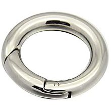 UNICRAFTALE 10PCS 304 Stainless Steel Spring Loaded Gate Clips O Ring Carabiner Smooth Round Snap Clasps Trigger Keyring Buckle Keychain Hook Multipurpose for Handbags Purse Shoulder Strap 15x3mm