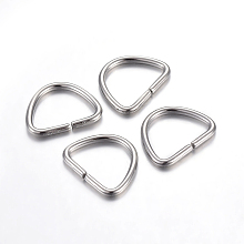 Honeyhandy 304 Stainless Steel D Rings, Buckle Clasps, For Webbing, Strapping Bags, Garment Accessories, Stainless Steel Color, 12x15x1.5mm, Inner Size: 9.5x12mm