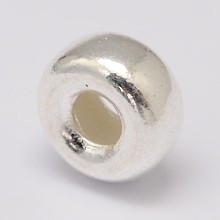 Honeyhandy Product Name:925 Sterling Silver Spacer Beads, Donut, Silver, 6x3.5mm, Hole: 3mm