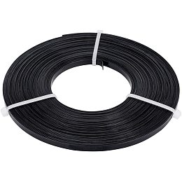 BENECREAT 32 Feet 5mm Wide Flat Jewelry Craft Wire 18 Gauge Aluminum Wire for Bezel, Sculpting, Armature, Jewelry Making - Black