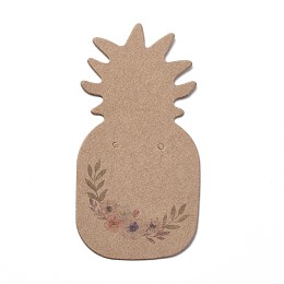 Honeyhandy Cardboard Earring Display Cards, Pineapple, BurlyWood, 64x32x0.3mm, Hole: 1.2mm