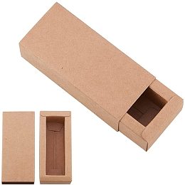 SUPERFINDINGS 10pcs Kraft Paper Folding Box 18x7x6cm Rectangle Brown Kraft Gift Boxes Corrugated E-flute Box for Party Wedding Birthday