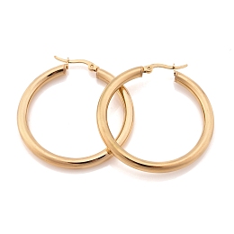 Honeyhandy 304 Stainless Steel Hoop Earrings, Hypoallergenic Earrings, Ring Shape, Golden, 6 Gauge, 42x4mm, Pin: 0.8x1mm