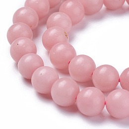 Honeyhandy Natural Pink Opal Beads Strands, Round, 8mm, Hole: 0.8mm, about 47pcs/strand, 14.9 inch(38cm)