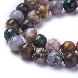 Honeyhandy Natural Ocean Agate/Ocean Jasper Beads Strands, Round, 8mm, Hole: 0.8mm, about 47pcs/strand, 14.9 inch(38cm)