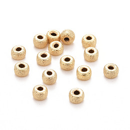 Honeyhandy Eco-Friendly Brass Spacers Beads, Long-Lasting Plated, Lead Free & Cadmium Free, Flat Donut, Real 24K Gold Plated, 4x2.5mm, Hole: 1.2mm