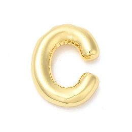 Honeyhandy Eco-Friendly Rack Plating Brass Pendants, Long-Lasting Plated, Lead Free & Cadmium Free, Real 18K Gold Plated, Letter Charm, Letter C, 21~23x13~26x4.5~5.5mm, Hole: 2.5~3.5x1.5~2mm