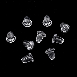 100 X Soft Plastic Replacement Earring Backs Bullet Back Stoppers Earnuts 
