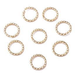 Honeyhandy 304 Stainless Steel Jump Rings, Open Jump Rings, Twisted, Real 24k Gold Plated, 18 Gauge, 8x1mm, Inner Diameter: 6mm