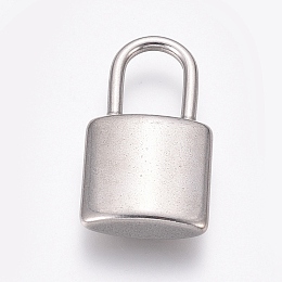 Honeyhandy 304 Stainless Steel Pendants, Padlock, Stainless Steel Color, 25.5x14x5mm, Hole: 10x6.5mm