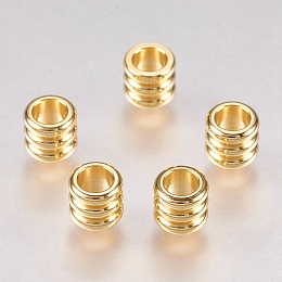 Honeyhandy 201 Stainless Steel Beads, Column, Golden, 5x4.5mm, Hole: 3mm