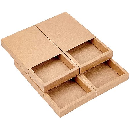 BENECREAT 10 Pack 7.8x6x1.2 Inch Large Kraft Treat Box Paper Drawer Candy Box for Small Dessert, Candy, Mini Soaps and Other Party Favors