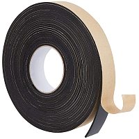 BENECREAT 65FT Self Adhesive Foam Strip Black Single Sided Weather Stripping Foam Seal Tape for Window Door Insulation (1.18" Wide, 0.12" Thick)