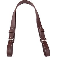 WADORN Leather Purse Strap Replacement, 17.9 Inch Adjustable Handbag Handles Strap Cowhide Leather Coach Bag Handles DIY Bag Purse Making Accessories for Satchel Tote Crossbody Bag, Dark Brown