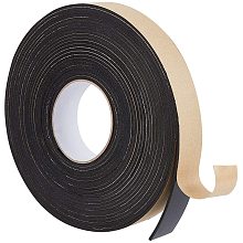 BENECREAT 65FT Self Adhesive Foam Strip Black Single Sided Weather Stripping Foam Seal Tape for Window Door Insulation (1.18" Wide, 0.12" Thick)