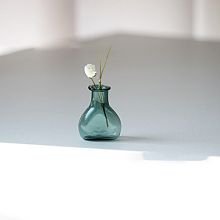 Honeyhandy Transparent Miniature Glass Vase Bottles, Micro Landscape Garden Dollhouse Accessories, Photography Props Decorations, Teal, 20x28mm