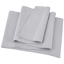 Polycotton Elastic Ribbing Fabric for Cuffs, Waistbands Neckline Collar Trim, Light Grey, 100x20~21x0.14cm