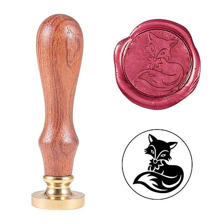 PandaHall Elite Animal Fox Seal Wax Stamp Vintage Retro Sealing Stamp for Embellishment of Envelopes, Invitations, Wine Packages, Gift Packing