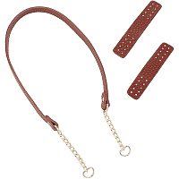 Arricraft 29.1inch PU Leather Purse Chain Strap Shoulder Bag Strap Replacement with Metal Chain Link Hardware Hand Sewing Leather Buckles DIY Bag Making Accessories for Cross Bag Handbag Tote, Brown