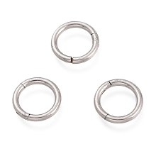 Honeyhandy 304 Stainless Steel Sleeper Earrings, Hoop Earrings, Hypoallergenic Earrings, Ring, Stainless Steel Color, 18 Gauge, 8.5x1mm