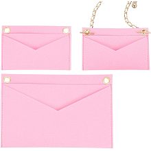 WADORN 2 Sizes Purse Felt Organizer Insert, Women Pochette Conversion Kit (No Chain) Wallet Insert Liner with Eyelets Multi-Pocket Envelope Bag Inside Organization Accessories for LV Kirigami, Pink