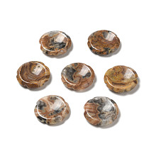 Honeyhandy Natural Crazy Agate Worry Stones, Flower Shape, 37.5~38x38x7~7.5mm