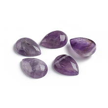 Honeyhandy Natural Amethyst Cabochons, Teardrop, 25x18x6.5mm