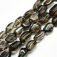 Honeyhandy Natural Smoky Quartz Beads Strands, Nuggets, 15~22x13~15x10~13mm, Hole: 1.5mm, about 22pcs/strand, 15.7 inch