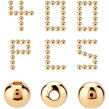 CREATCABIN 1 Box 400pcs 18k Gold Plated Round Spacer Bead 3mm for Jewelry Making Brass Golden Beads for Bracelet Necklace Earring Making Crafting