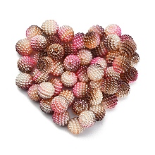 Honeyhandy 50Pcs Imitation Pearl Acrylic Beads, Berry Beads, Combined Beads, Round, Sandy Brown, 10mm, Hole: 1mm