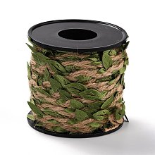 Honeyhandy DIY Wreath Foliage Green Leaves Ribbon Decorative, Artificial Leaf, for Home Wall Garden Party Decor, Olive Drab, 24x1.5mm, 10m/roll