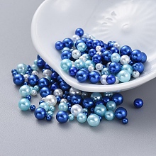 Honeyhandy ABS Plastic Imitation Pearl, No Hole Beads, UV Resin Filler, Epoxy Resin Jewelry Making, Round, Royal Blue, 2.3~4.7mm, about 250pcs/bag