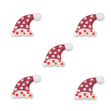 Christmas Themed Handmade Lampwork Beads, Hat, 20x23mm