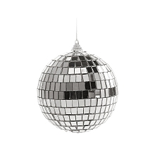 Honeyhandy Plastic Disco Ball Pendant Decoration, Glass Mirror Mosaic Craft Decoration Sphere, Silver, 40mm