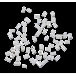 Honeyhandy Two Cut Glass Seed Beads, Hexagon, WhiteSmoke, about 3mm long, 1.8mm in diameter, hole: 0.6mm, about 21000pcs/bag. Sold per package of one pound