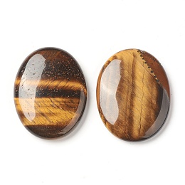 Honeyhandy Natural Tiger Eye Worry Stone for Anxiety Therapy, Oval Thumb Stone, 45x34~35x7~8.5mm