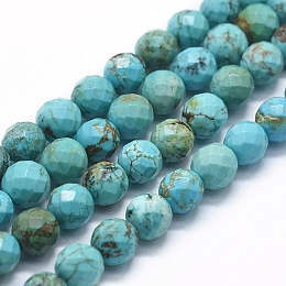 Honeyhandy Natural Howlite Beads Strands, Dyed & Heated, Round, 8mm, Hole: 1mm, about 49pcs/Strand, 15.35 inch(39cm)