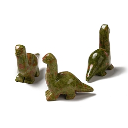 Honeyhandy Natural Unakite Home Display Decoration, 3D Dinosaur, 48x21x46mm