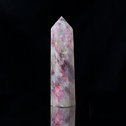 Honeyhandy Natural Plum Blossom Tourmaline Pointed Prism Bar Home Display Decoration, Healing Stone Wands, for Reiki Chakra Meditation Therapy Decos, Faceted Bullet, 40~50mm