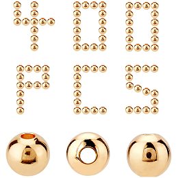 CREATCABIN 1 Box 400pcs 18k Gold Plated Round Spacer Bead 3mm for Jewelry Making Brass Golden Beads for Bracelet Necklace Earring Making Crafting