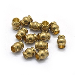 Honeyhandy Brass Beads, Barrel, Raw(Unplated), 7x5.5mm, Hole: 3.5mm