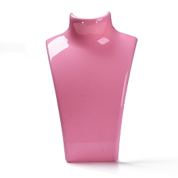 Honeyhandy Plastic Necklace Bust Display Stands, Pink, 6.4x13.6x22cm