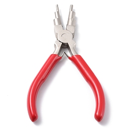 Honeyhandy 6-in-1 Bail Making Pliers, 45# Steel 6-Step Multi-Size Wire Looping Forming Pliers, for Loops and Jump Rings, Red, 14.5x9.7x1.35cm