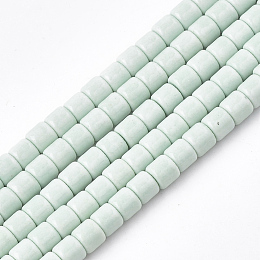 Honeyhandy Natural Agate Beads Strands, Dyed, Column, Light Cyan, 4x3.5~4mm, Hole: 1mm, 108pcs/strand, 15.7 inch